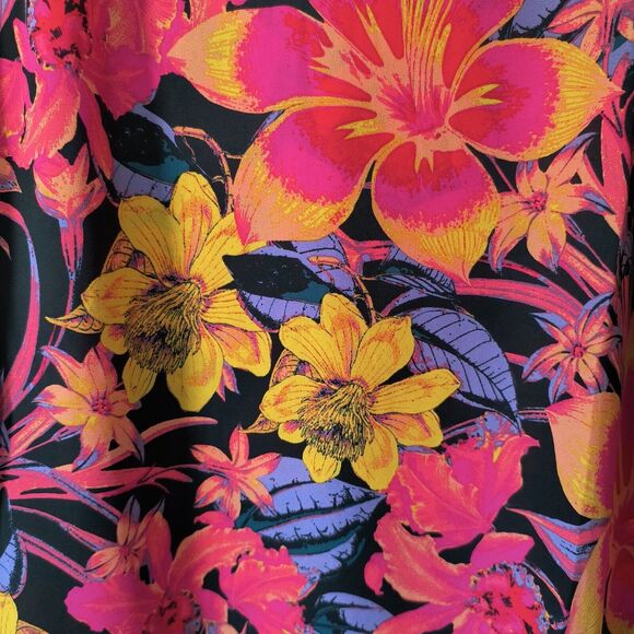 Beautiful by Lawrence Zarian 2X Top Paradise Tropical Multicolor Tiered Floral - Picture 6 of 15
